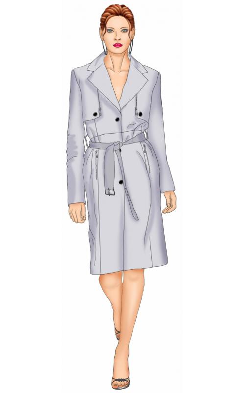 5487 · Палащ с отлетной кокеткой — Фото