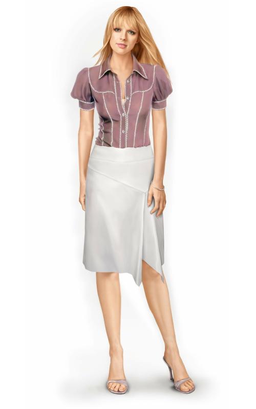 5743 · Блузка с фигурной кокеткой — Фото