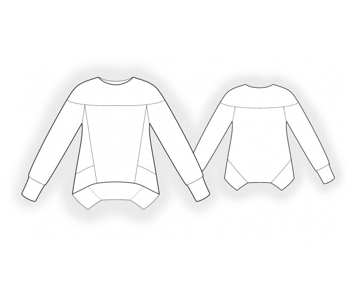 4797 · Блузка с косым низом — Техрисунок крупно