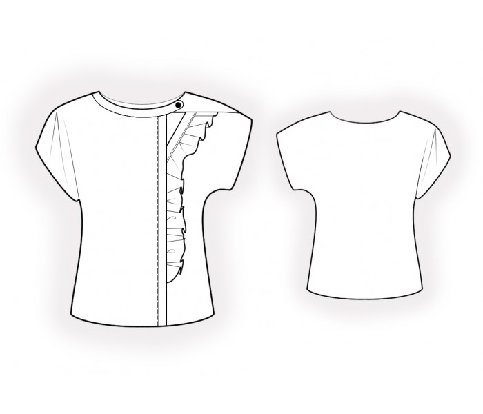 4931 · Блузка с ассиметричной застежкой — Техрисунок крупно