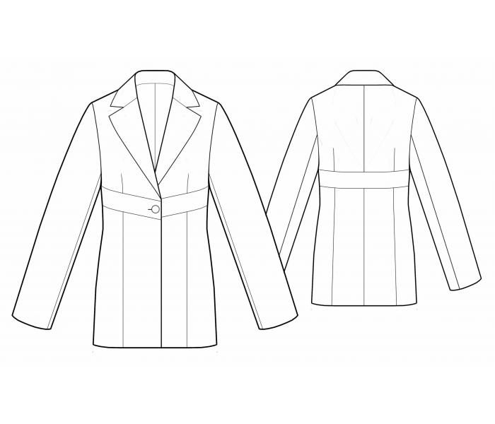 5553 · Жакет удлиненный — Техрисунок крупно