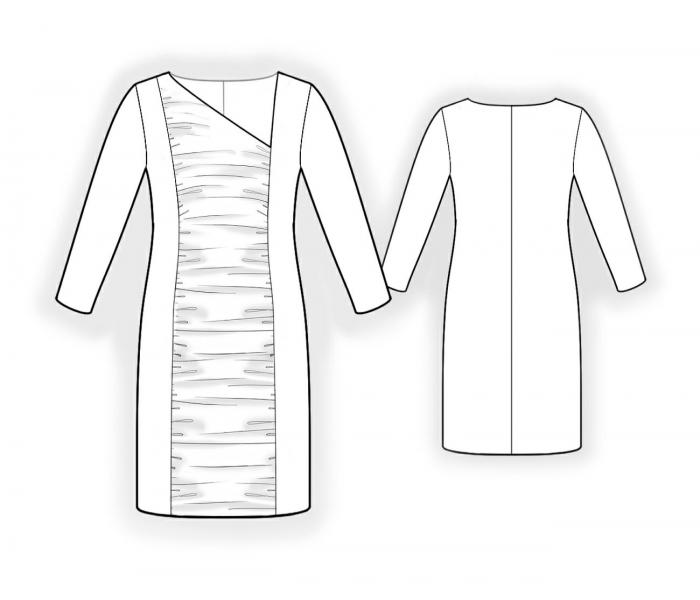 5980 · Платье со сборкой — Техрисунок крупно