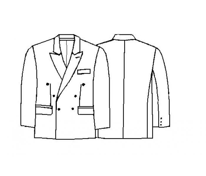 6020 · Пиджак двубортный — Техрисунок крупно