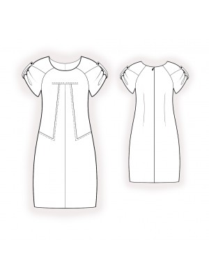 2198 · Платье с горизонтальной вытачкой — Техрисунок