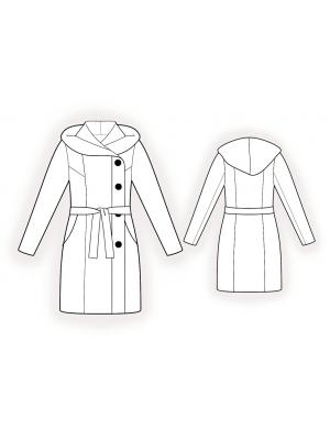 4383 · Пальто с капюшоном — Техрисунок