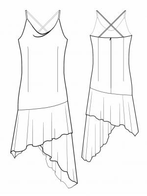 5524 · Платье с асимметричным низом — Техрисунок